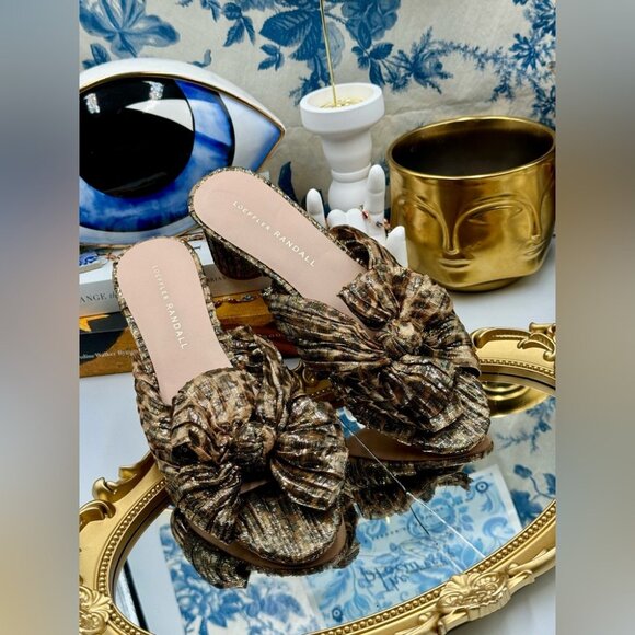 🆕 LOEFFLER RANDALL 🧿 NWOB Emilia Heeled Mules, Metallic Leopard, Sz 7 SAMPLE - Picture 11 of 15